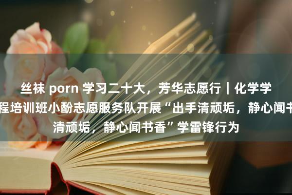 丝袜 porn 学习二十大，芳华志愿行｜化学学院第二期青马工程培训班小酚志愿服务队开展“出手清顽垢，静心闻书香”学雷锋行为