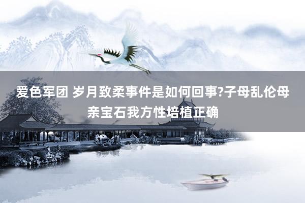 爱色军团 岁月致柔事件是如何回事?子母乱伦母亲宝石我方性培植正确